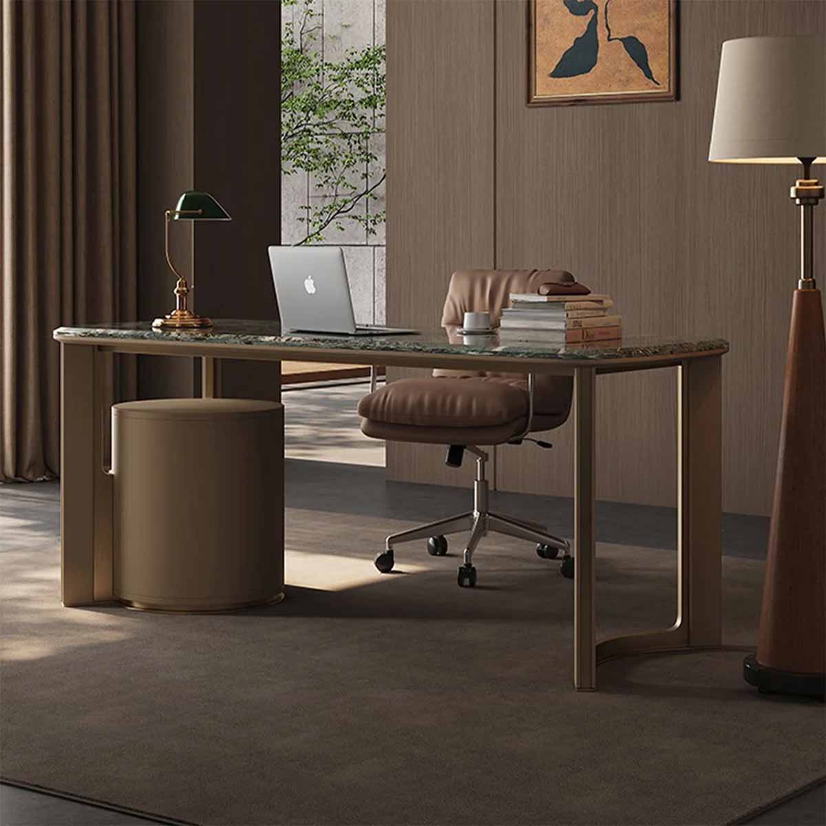 Exploridian Khaki Black Marble Desk. best marble desks
