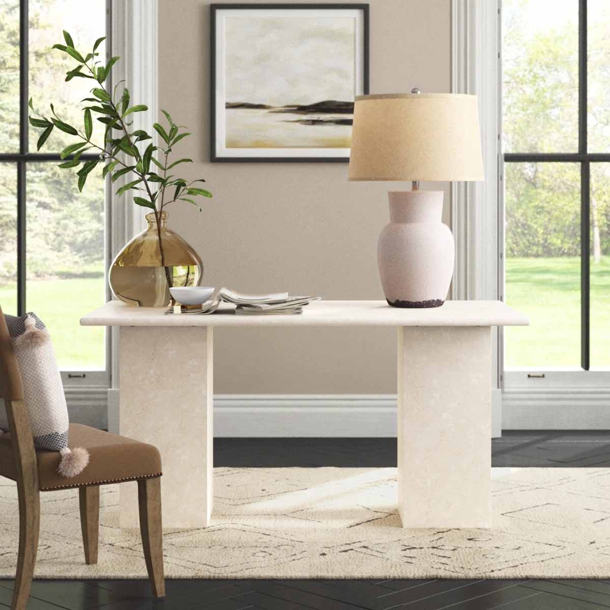 Joss and Main Agatha Writing Desk Cream marble desks best