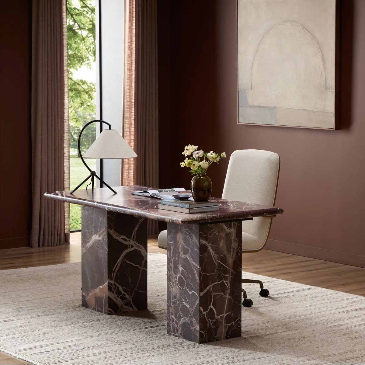 Joss and Main Agatha Writing Desk Merlot marble desks best