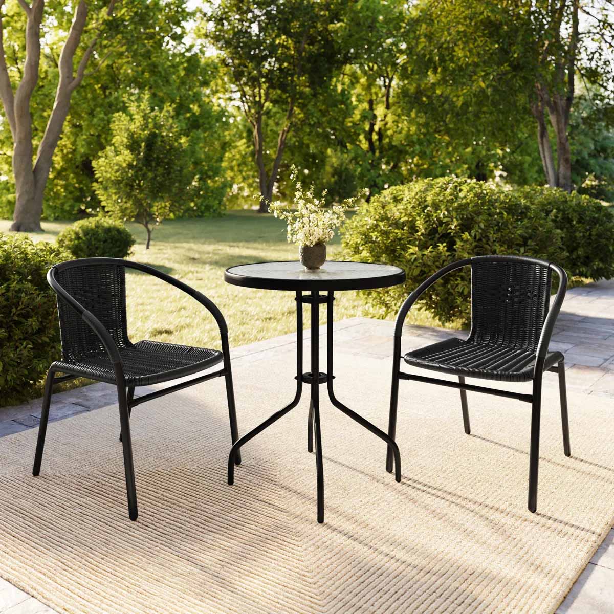 Red Barrel Studio Arthor Rattan Indoor:Outdoor Stacking Restaurant Chairs. best outdoor seating
