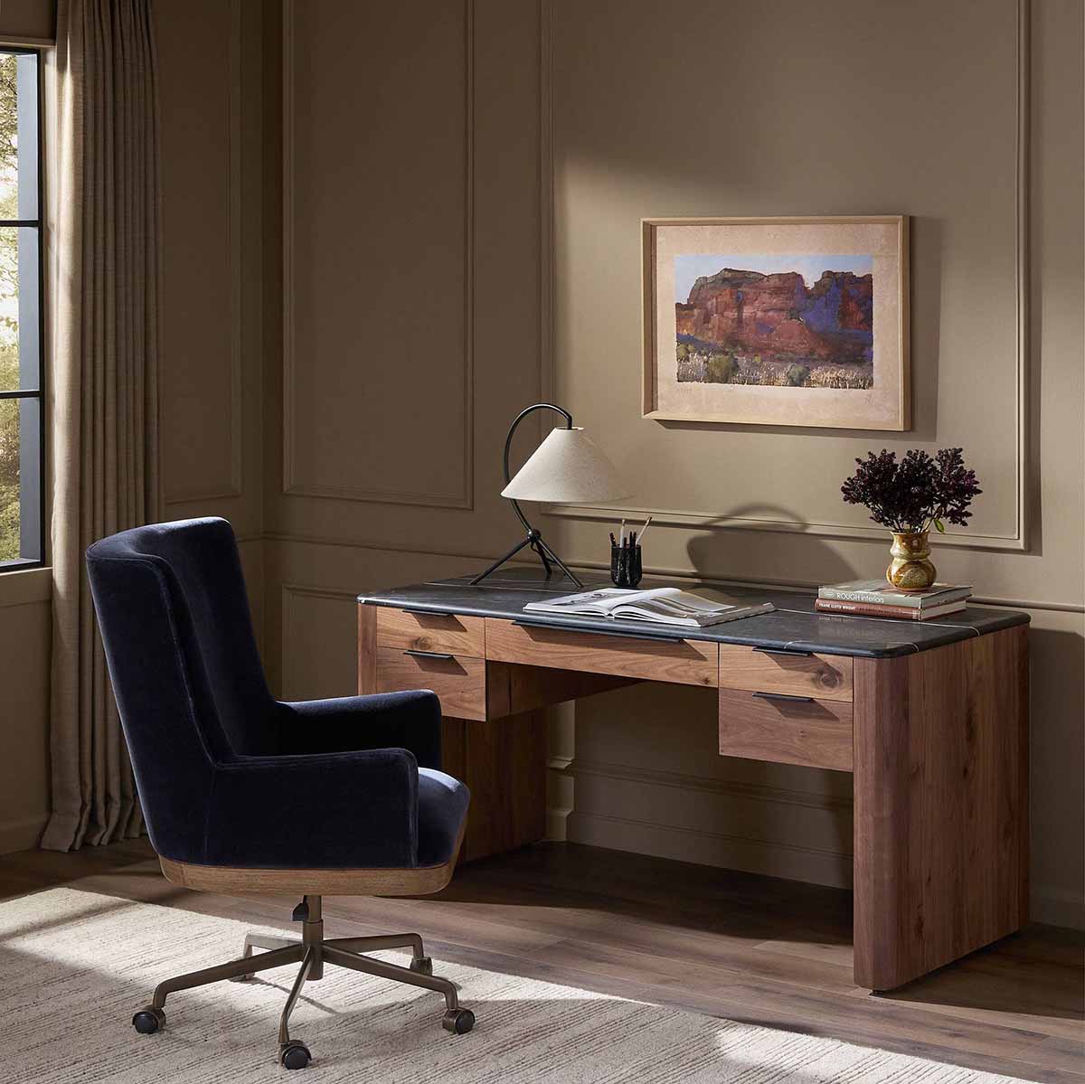 West Elm Calvera Desk (63") marble desks best 