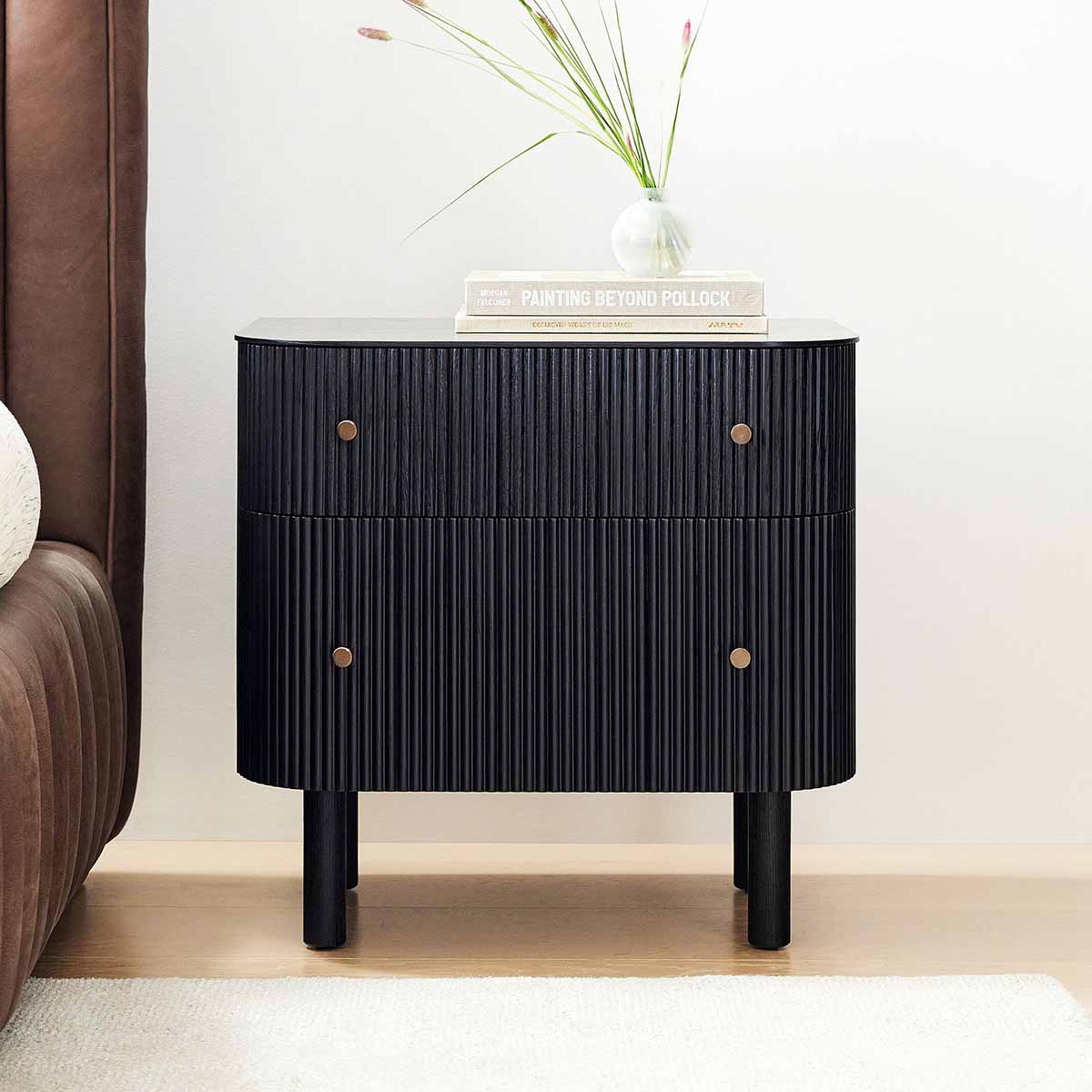 West Elm Ellington Nightstand (24) Black best reeded nightstands