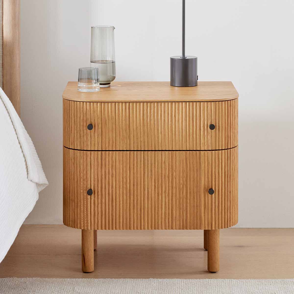 West Elm Ellington Nightstand (24") Blonde best reeded nightstands