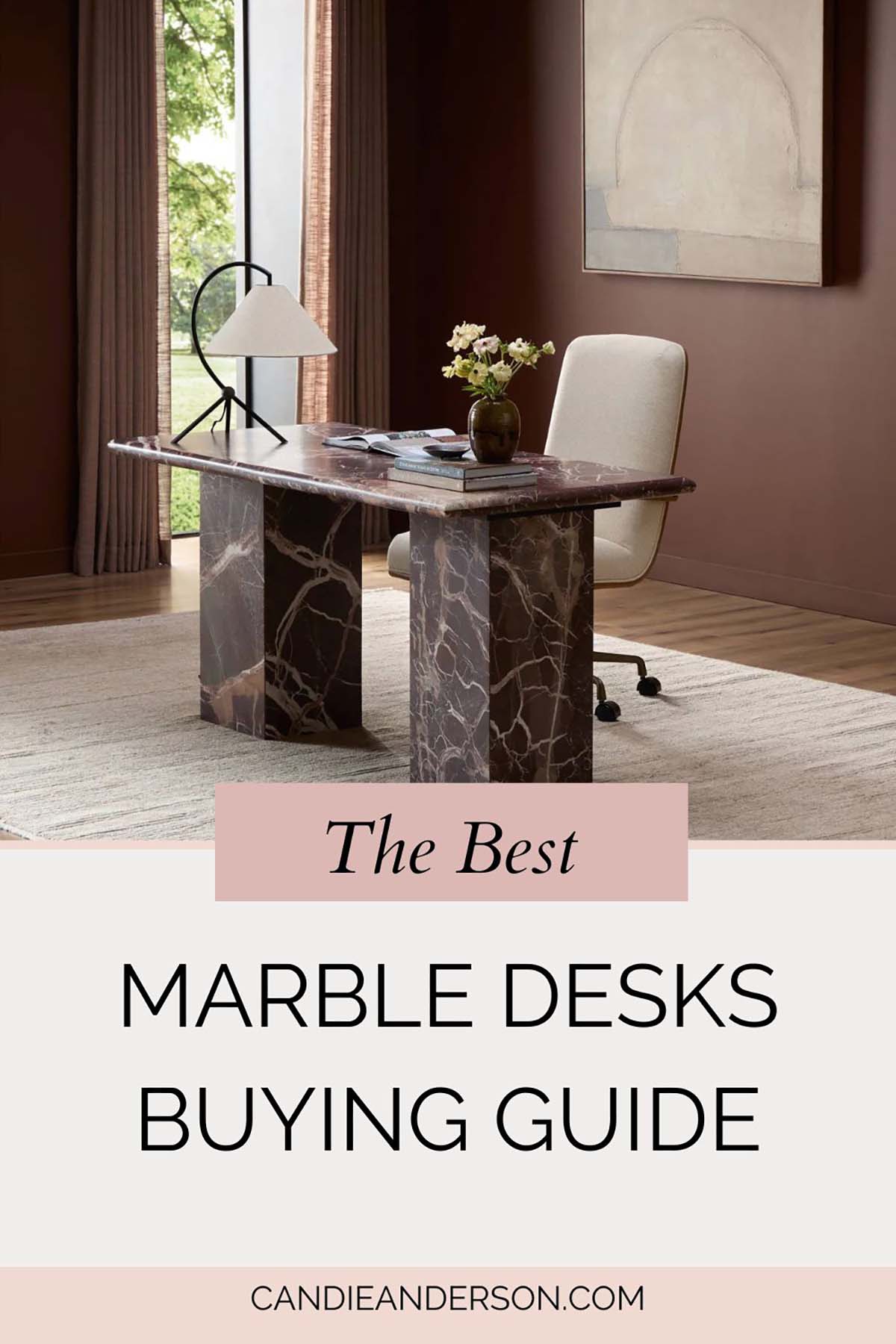 Lifestyle expert, journalist and interior design blogger Candie Anderson of candieanderson.com shares the best marble desks buying guide.
