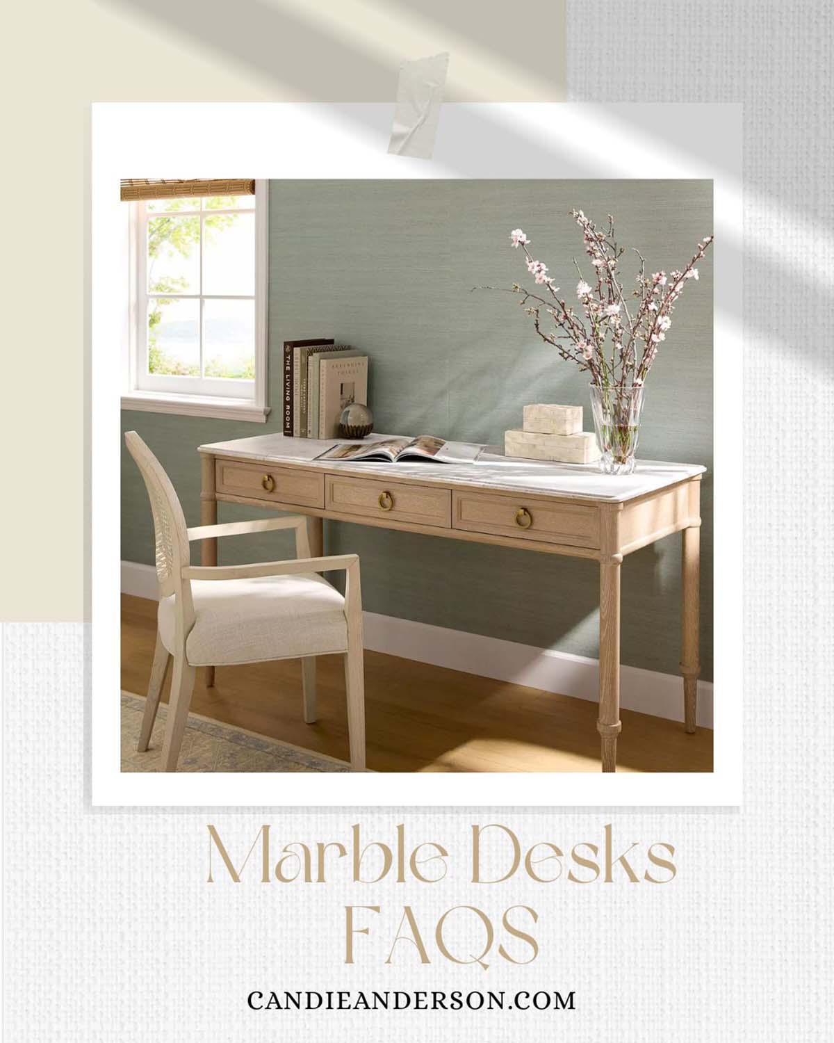 Lifestyle expert, journalist and interior design blogger Candie Anderson of candieanderson.com shares the most frequently asked questions about marble desks.