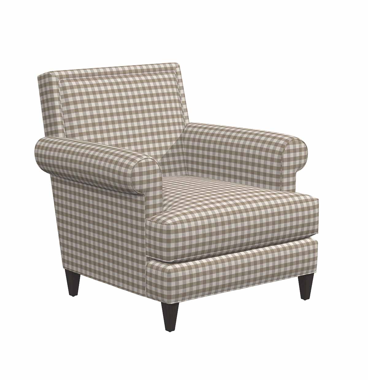 Ballard Designs Juliana Chair with Pewter Nailheads Gale Gingham Fawn Sunbrella Plaid armchairs best