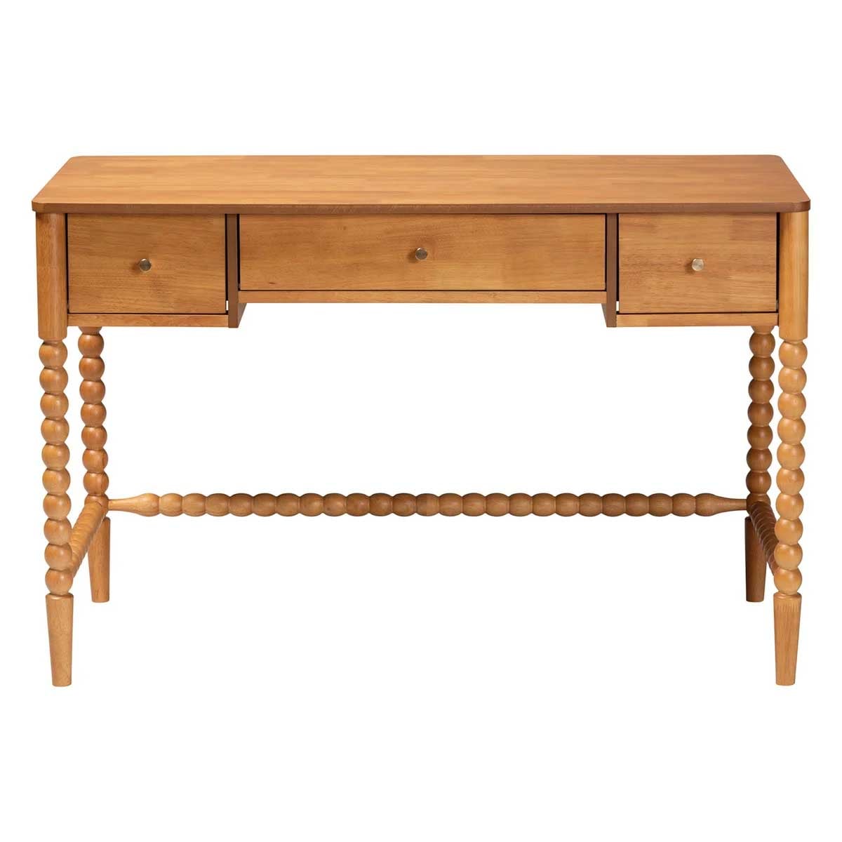 Baxton Studio Lucera Bobbin Writing Desk Oak spindle desks best