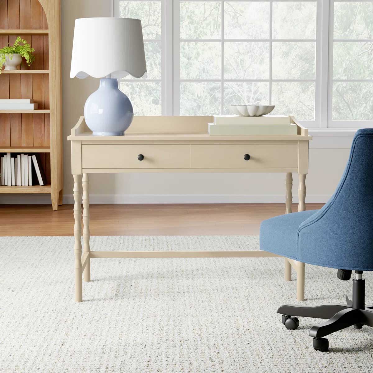 Birch Lane Mia Writing Desk with Drawers Sand spindle desks best