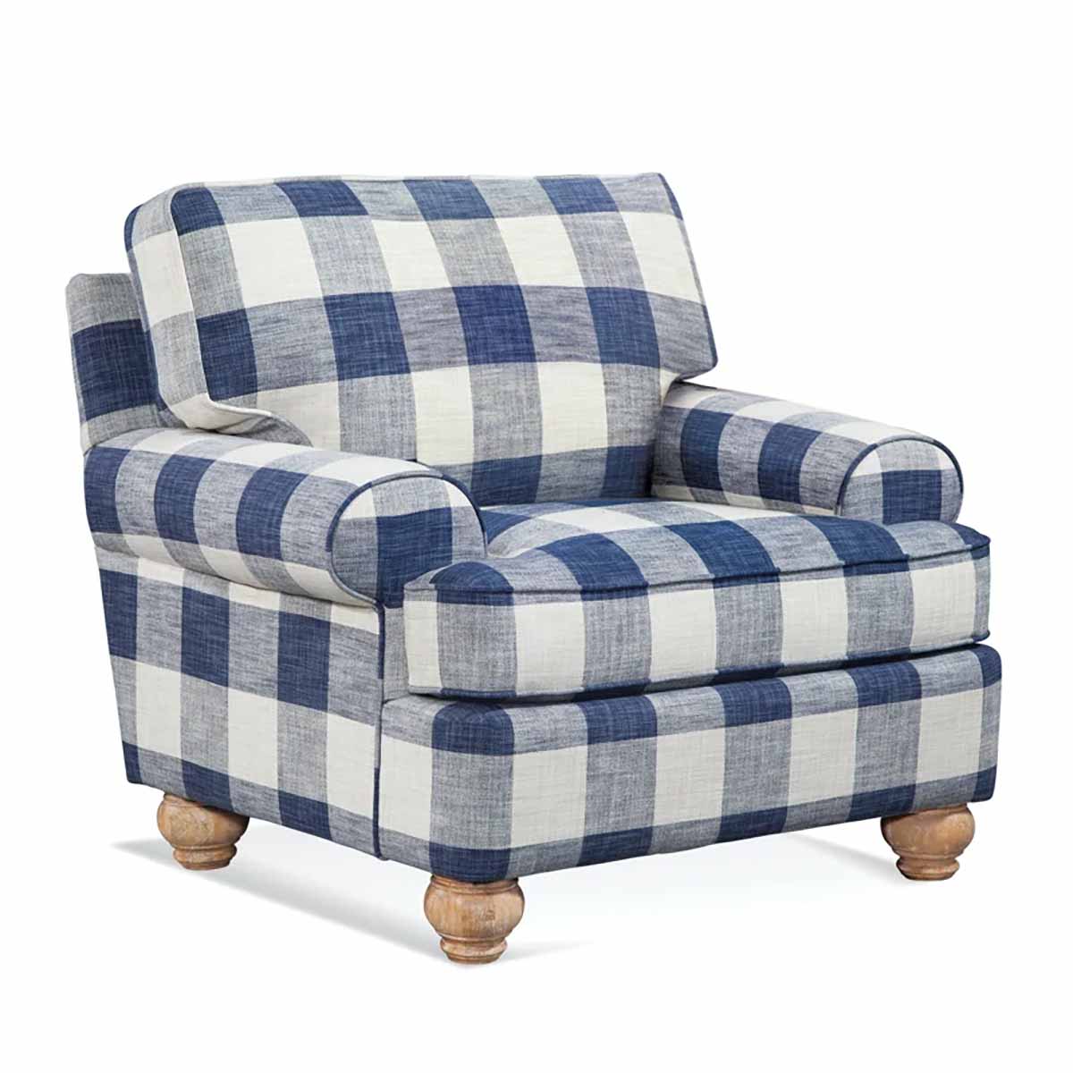 Braxton Culler Artisan Landing Armchair Blue Buffalo Check plaid armchairs best