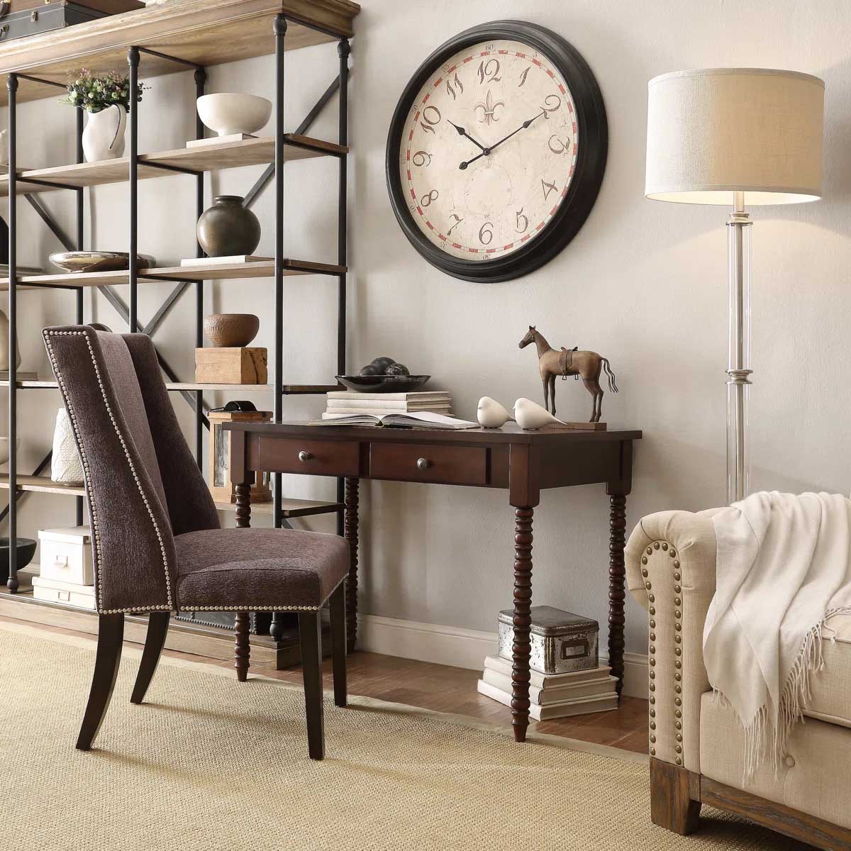 Lark Manor Akiyoshi Writing Desk Espresso spindle desks best