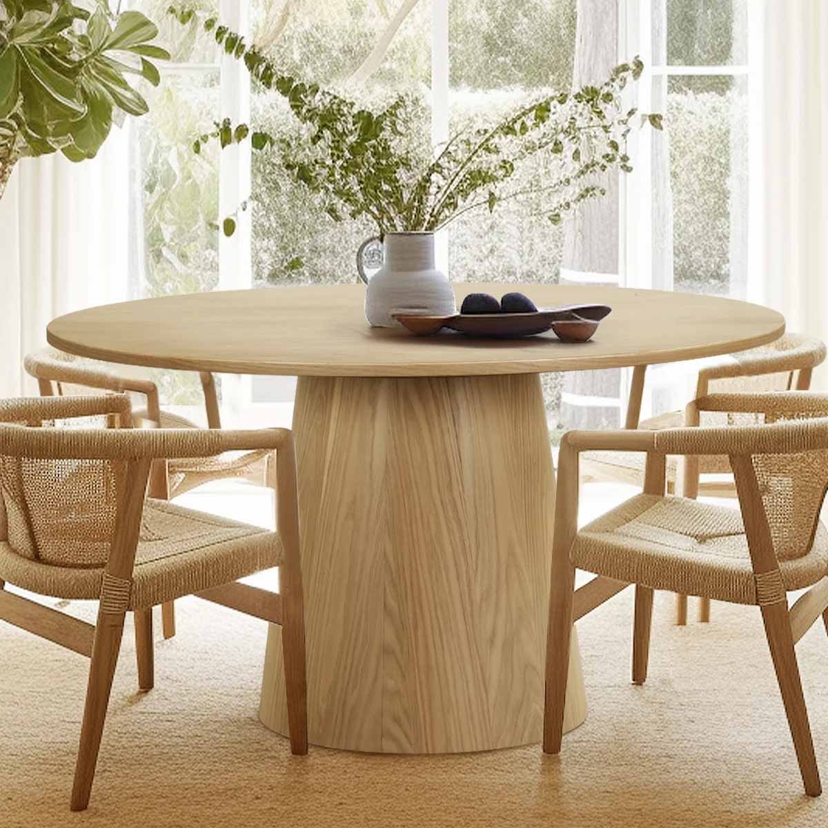 Ophelia and Co Hikeem 52 Solid Oak Round Pedestal Dining Table Natural best round pedestal dining tables best