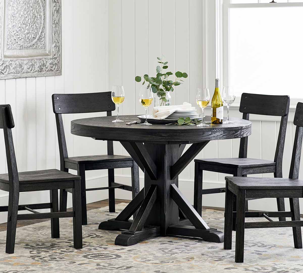 Pottery Barn Benchwright Round Pedestal Extendable Dining Table (48-72) round pedestal dining tables best dining room