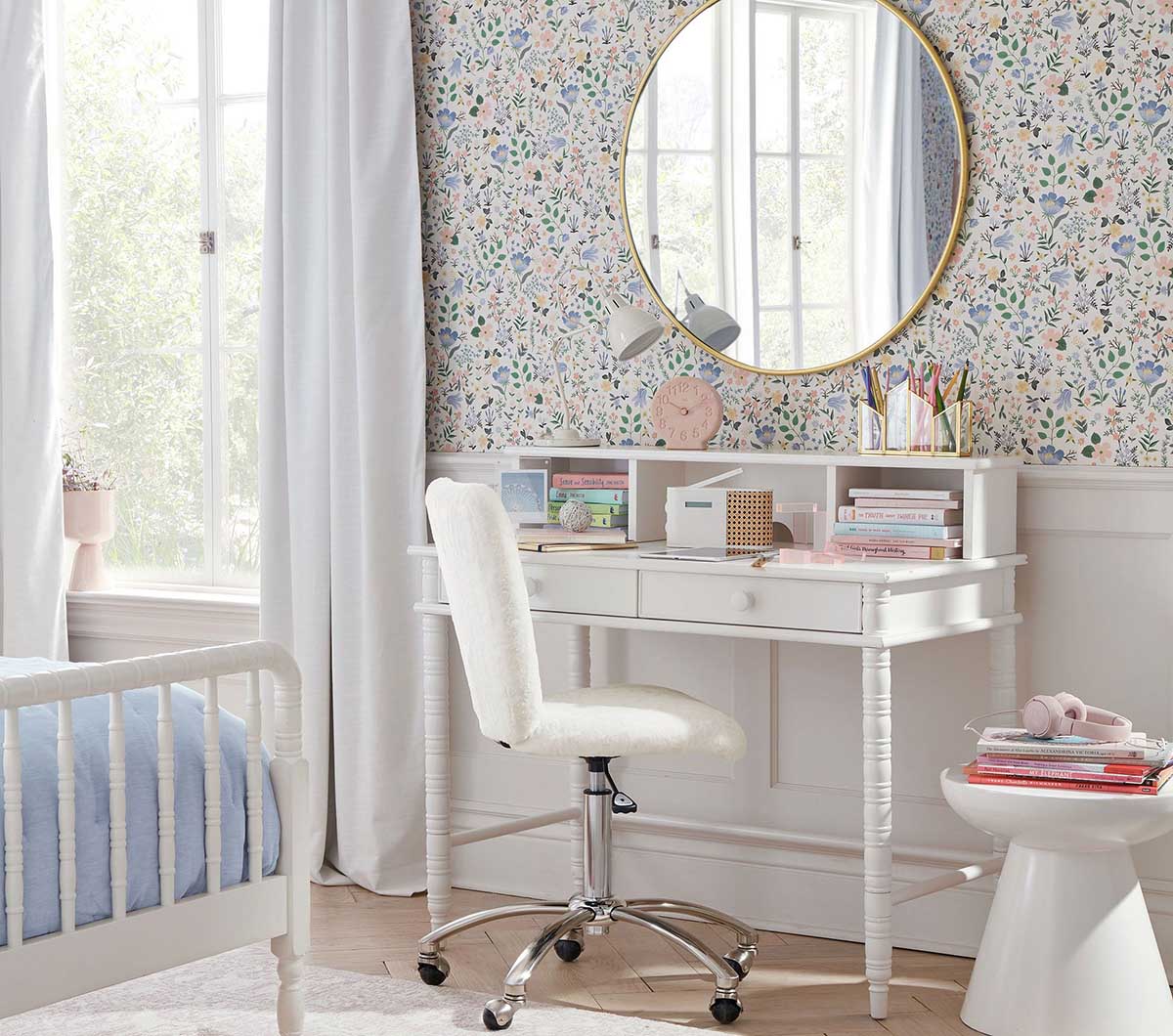 Pottery Barn Kids Elsie Writing Desk Collection (40w x 21d) Simply White best spindle desks