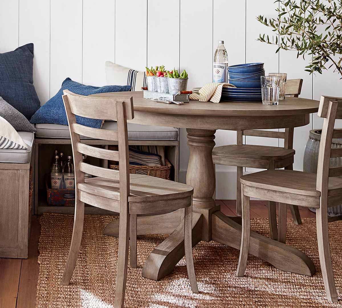 Pottery Barn Owen Round Pedestal Extendable Dining Table (45"-62") round pedestal dining tables best