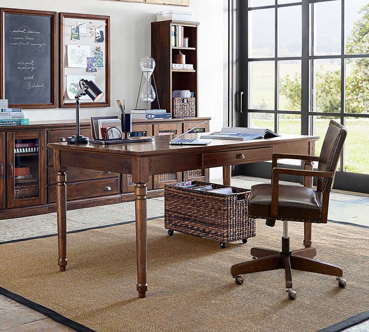 Pottery Barn Printer's Writing Desk (64) Tuscan Chestnut best spindle desks