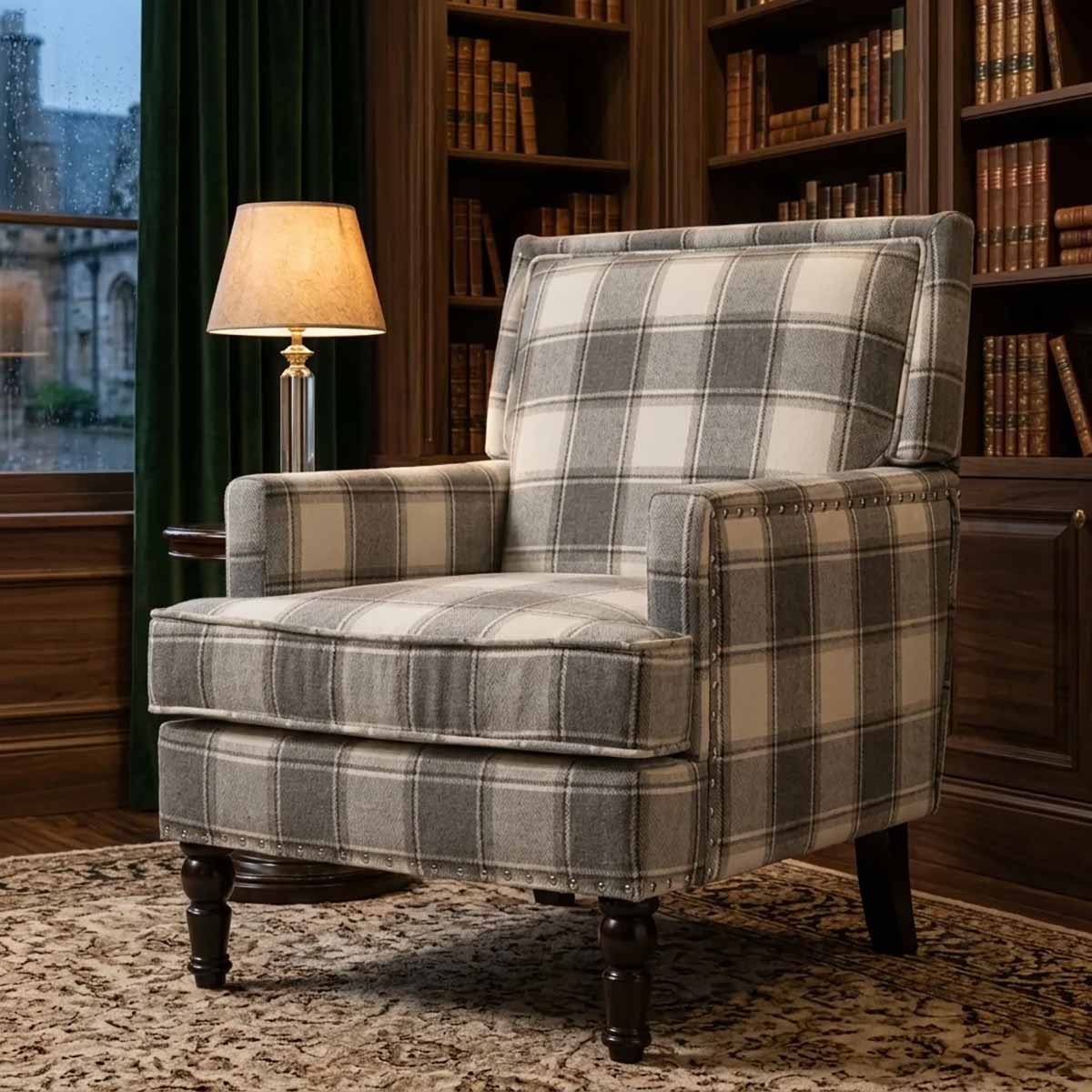 Red Barrel Studio Traditional Striped Accent Chair best plaid armchairs