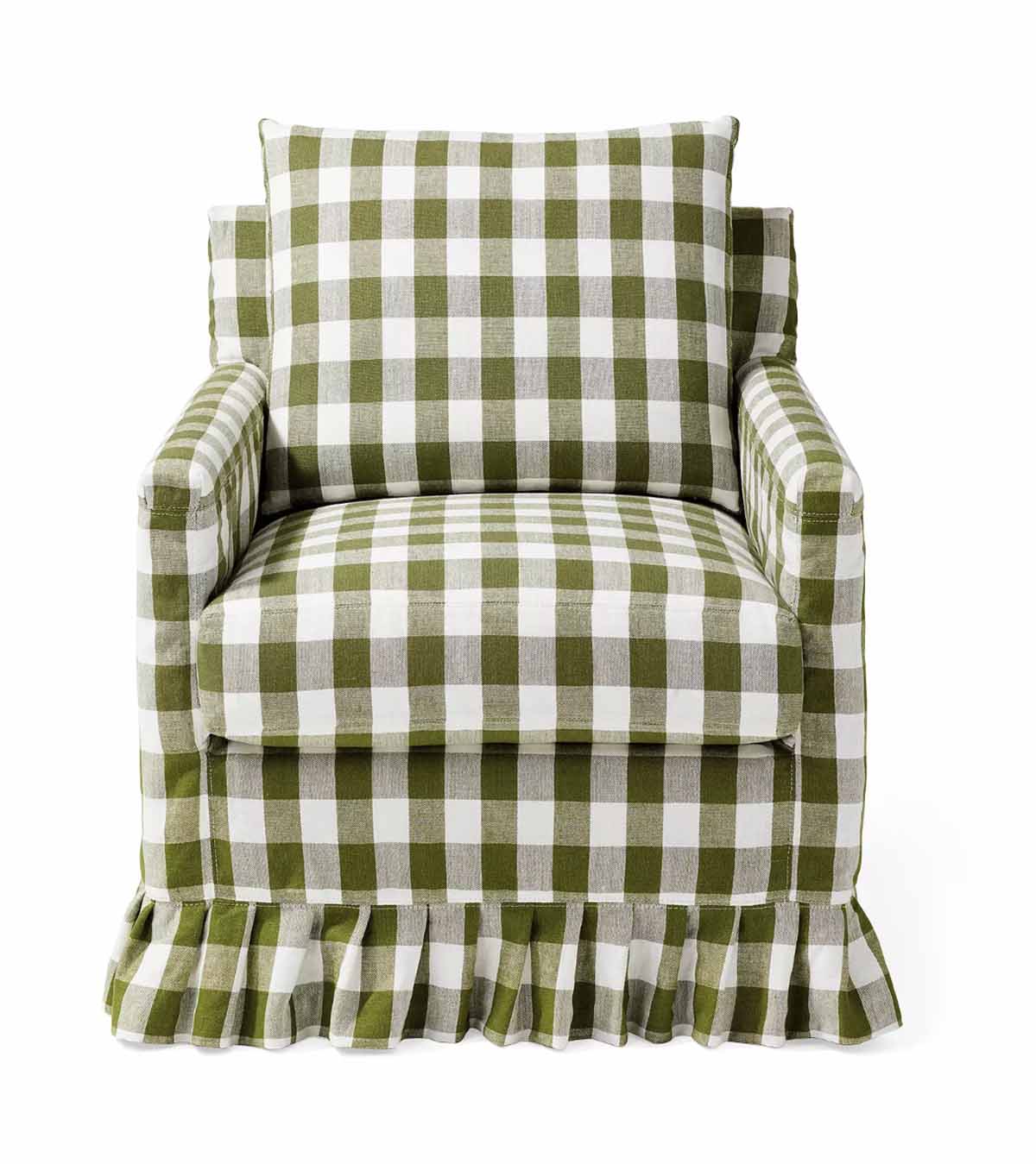 Serena & LIly Spruce Street Slipcovered Track Arm Chair best plaid armchairs