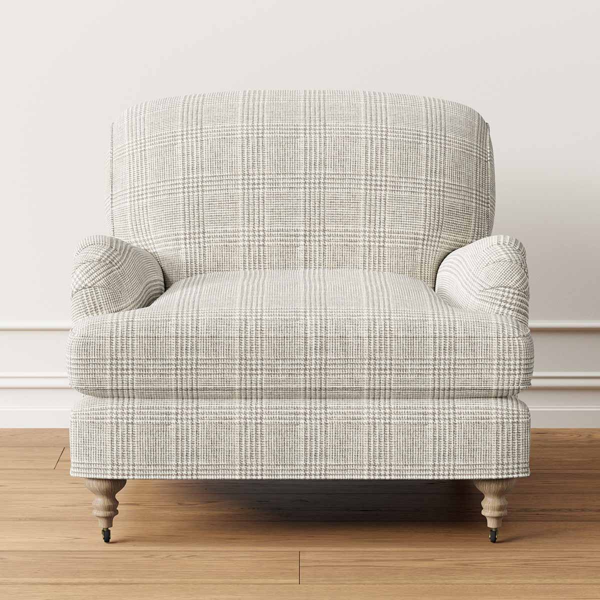 Williams Sonoma Bedford Chair Fog Grey Glen Plaid plaid armchairs best