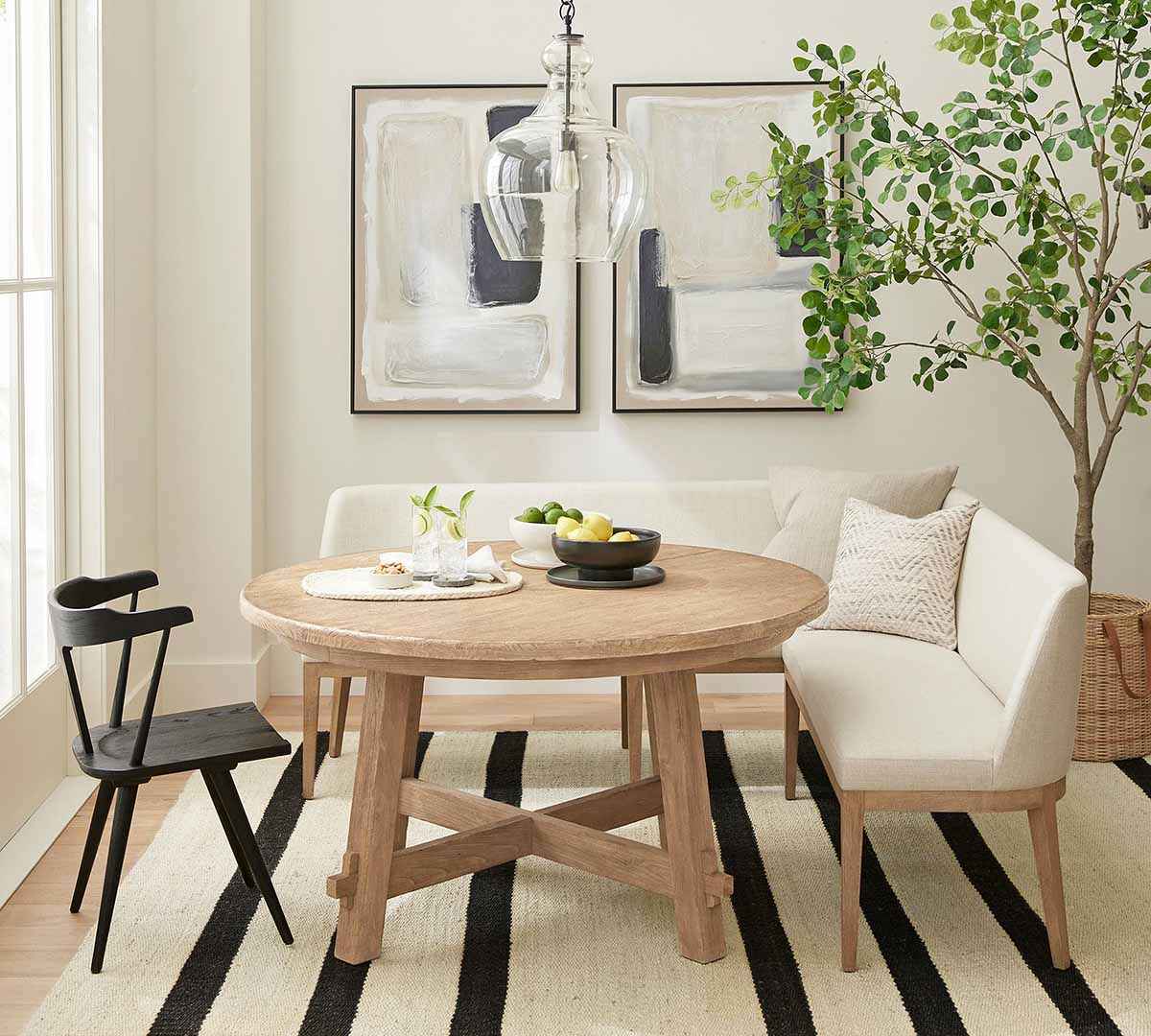 Pottery Barn Layton Upholstered Banquette best dining banquettes dining room
