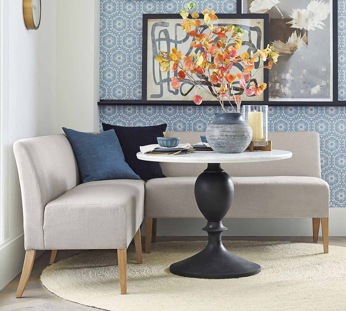 Pottery Barn Modular Upholstered Banquette best dining banquettes