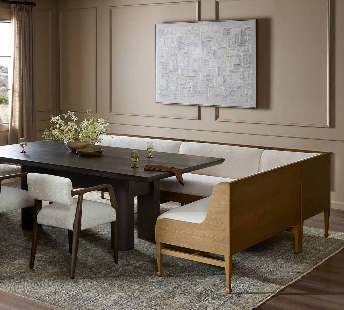 Pottery Barn Montana Oak Dining Banquette (75") best dining banquettes benches