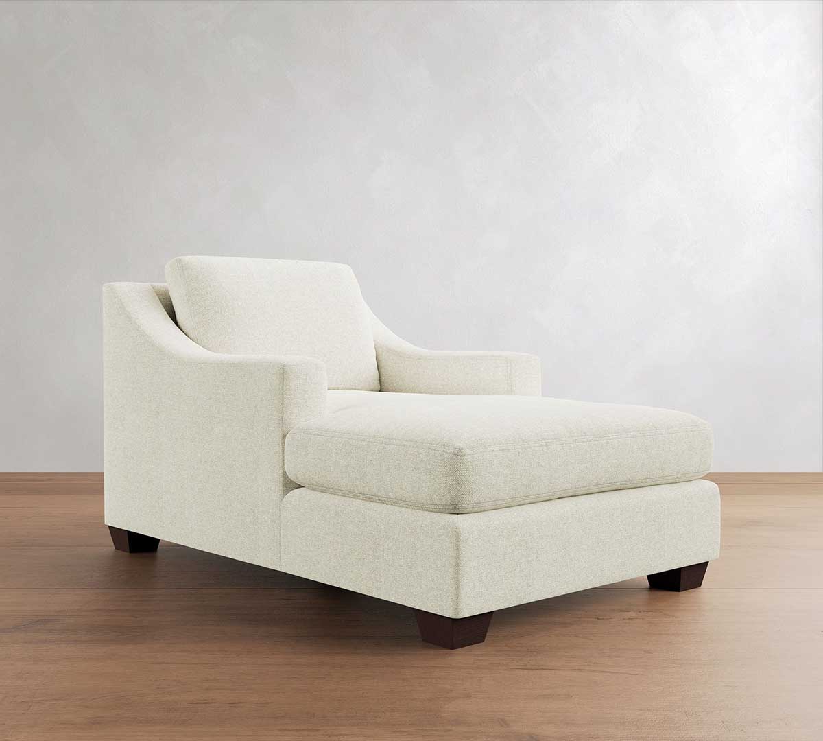Pottery Barn York Slope Arm Chaise Alabaster Performance Heathered Basketweave upholstered chaise lounges