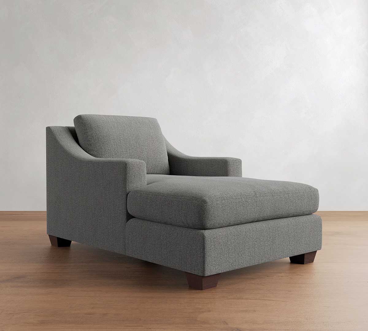 Pottery Barn York Slope Arm Chaise Performance Heathered Basketweave, Platinum upholstered chaise lounges
