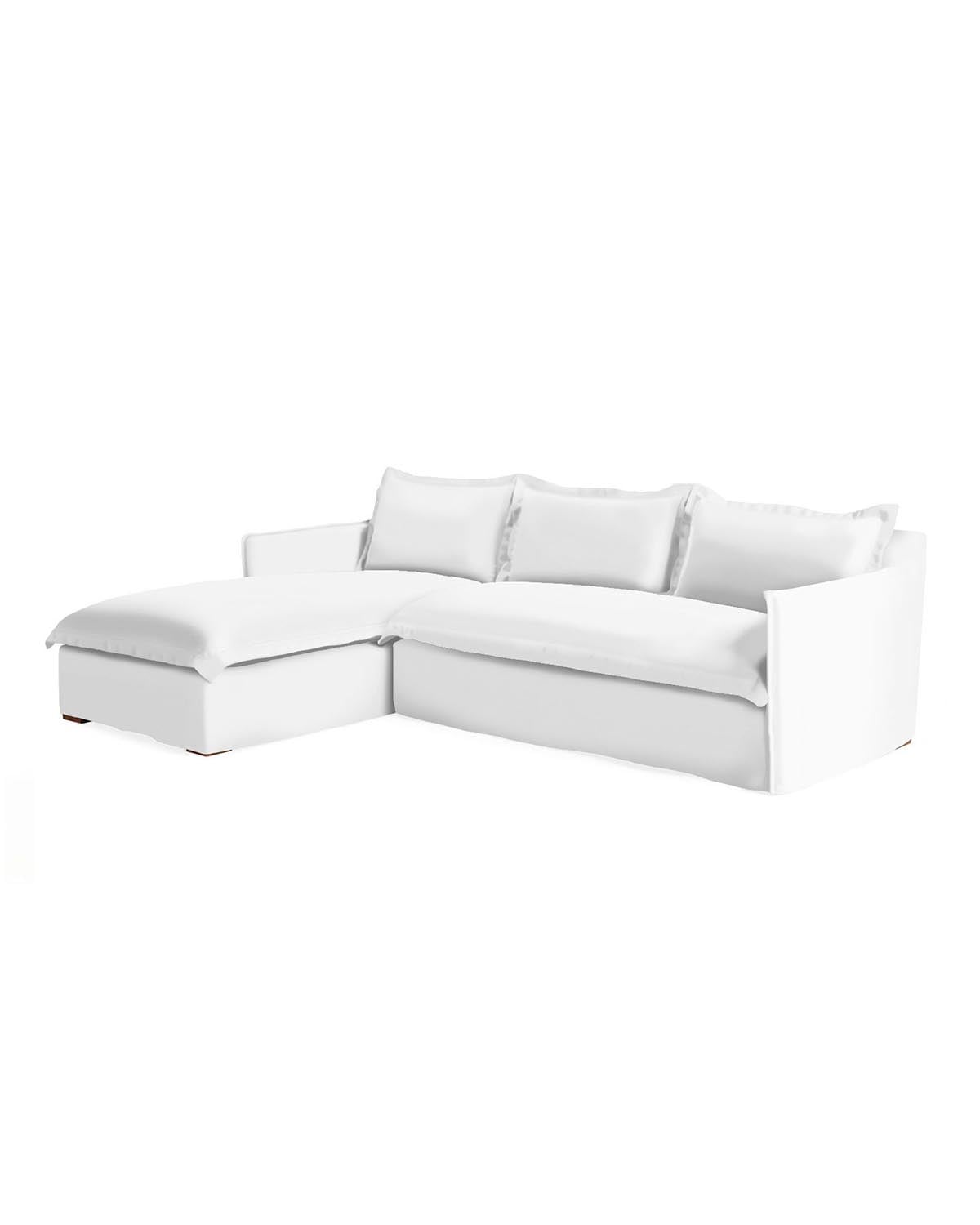 Serena and Lily Beach House Slim Arm Sectional Chaise Left Facing best slipcovered sectionals with chaise