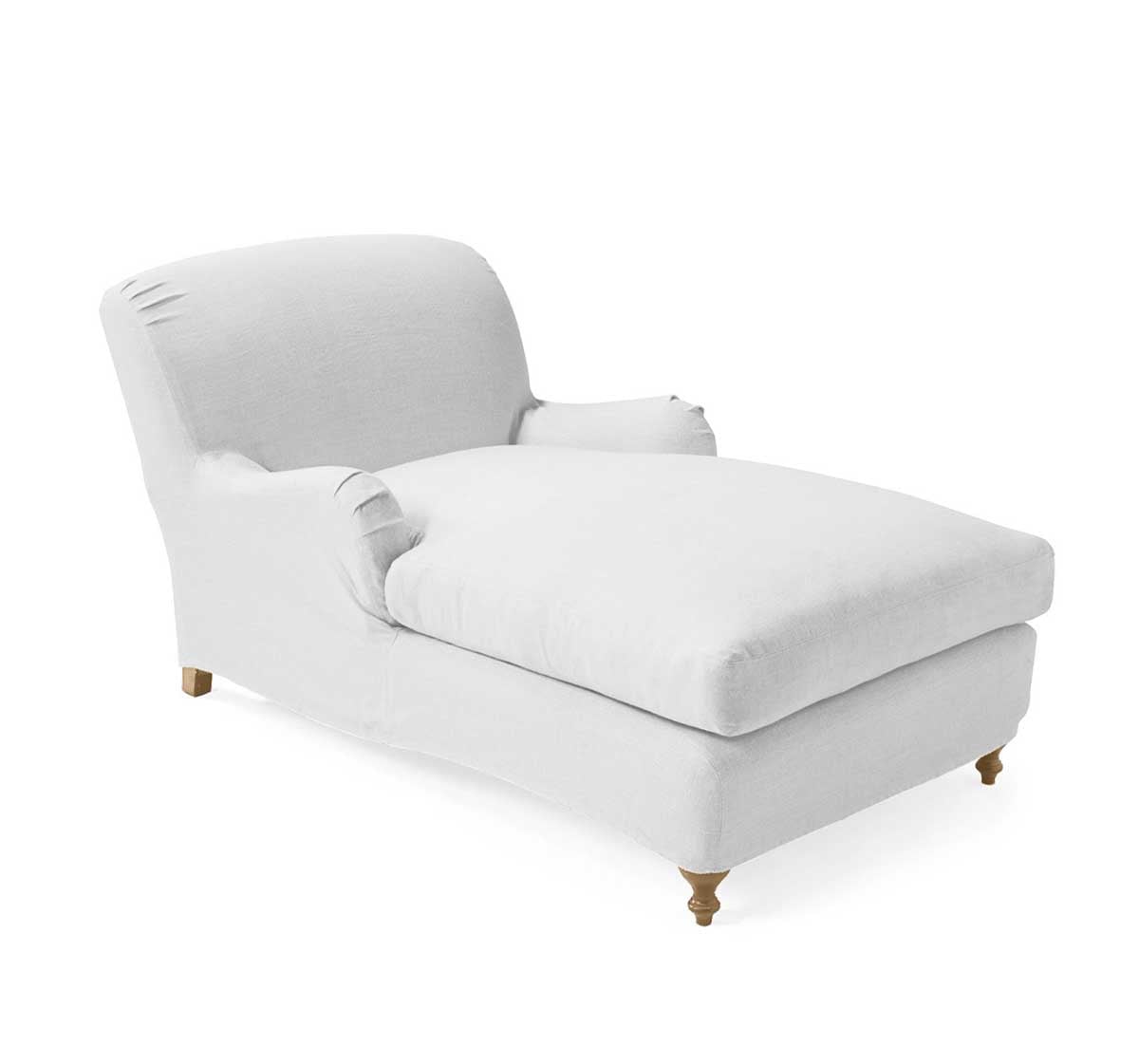 Serena & Lily Miramar English Roll Arm SIipcovered Chaise Perennials Basketweave White best chaise lounges