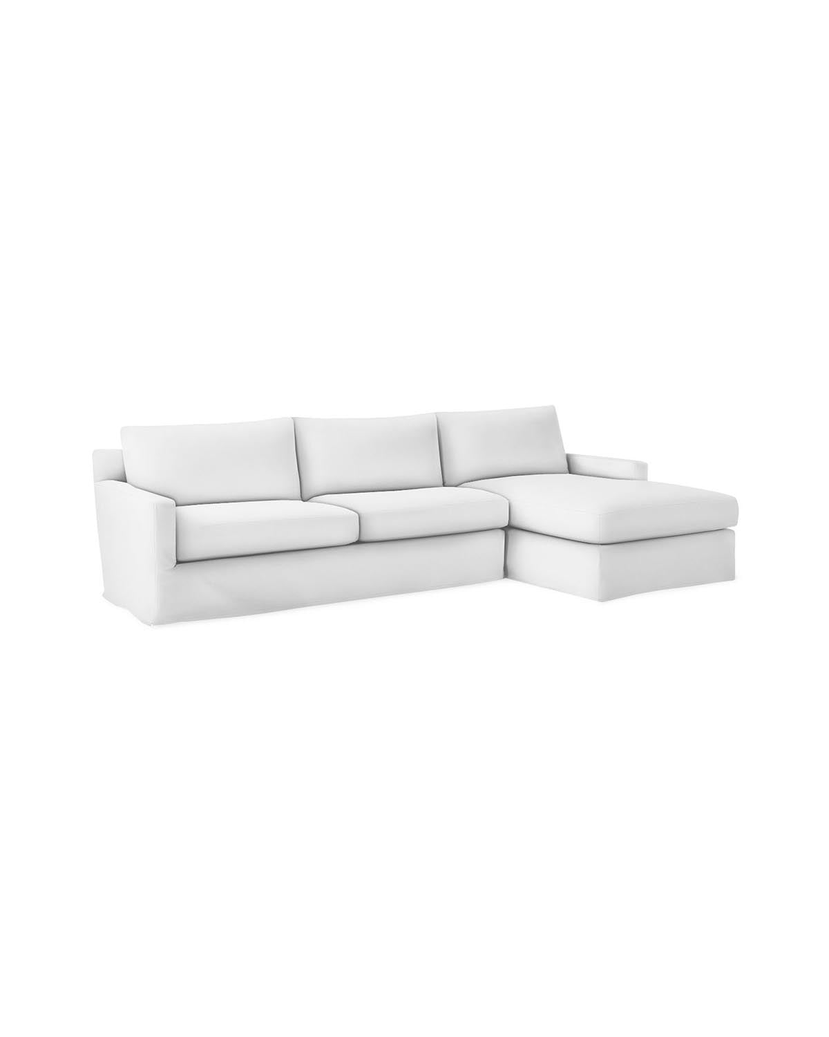 Serena and Lily Summit Slipcovered Sectional Chaise Right Facing best slipcovered sectionals with chaise