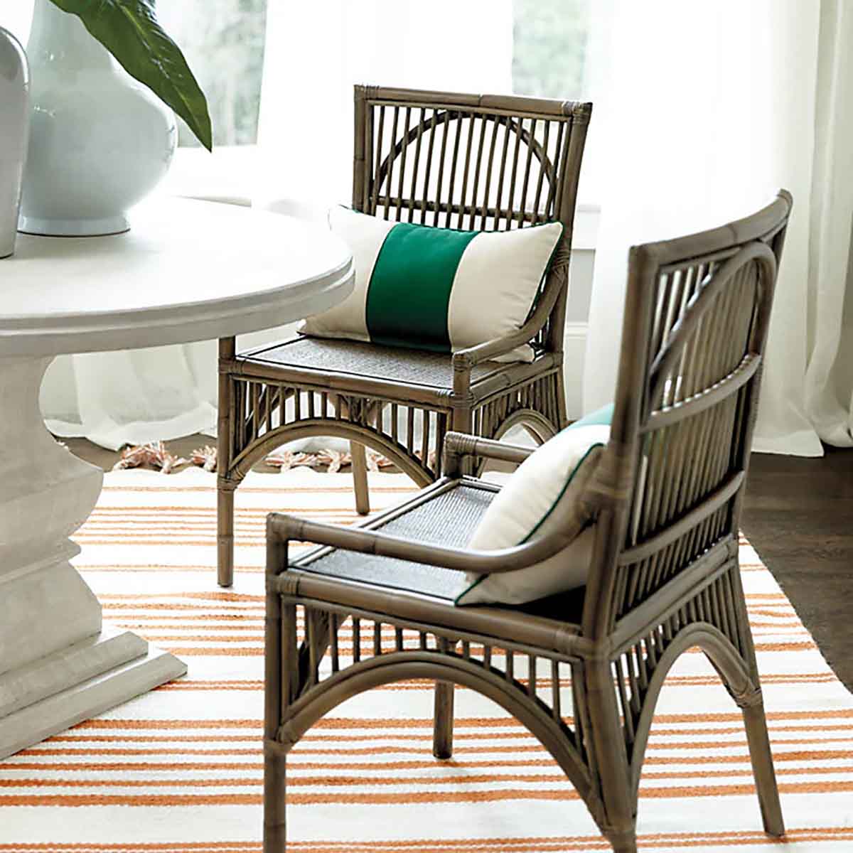 Ballard Designs Cassia Dining Chairs - Set of 2 best rattan dining chairs dining room