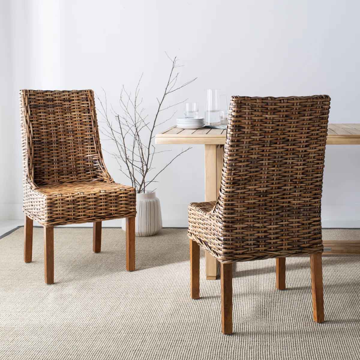 Bayou Breeze Comfortable Willow 19.7''H Side Chair (Set of 2) best rattan dining chairs dining room
