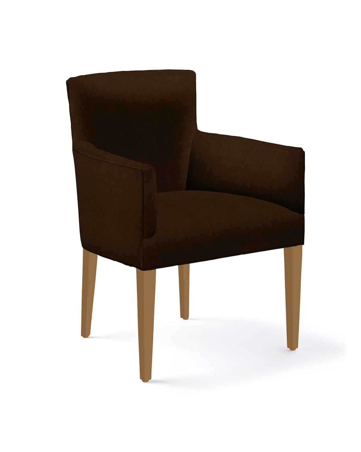 Serena and Lily Calais Dining Chair Cotton Velvet Earth Driftwood Finish brown velvet dining chairs
