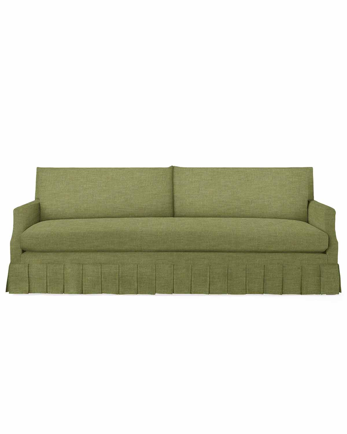 Serena and Lily Grady Notch Arm Sofa Perpetua Performance Cotton Olive green sofas