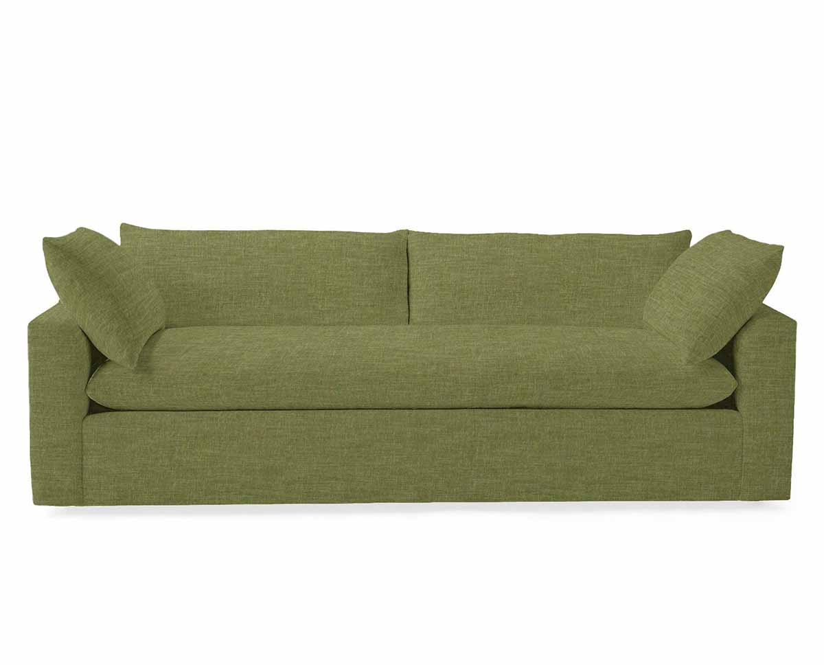 Serena and Lily Haven Comfort Arm Sofa Perpetua Performance Cotton Olive green sofas