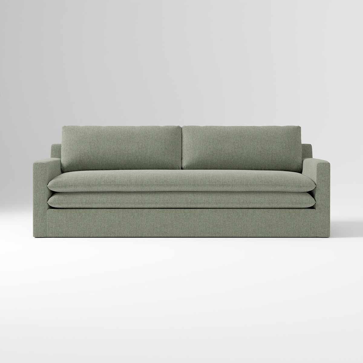 West Elm Banks Trundle Sleeper Sofa (86") Dark Olive Performance Coastal Linen best olive green sofas