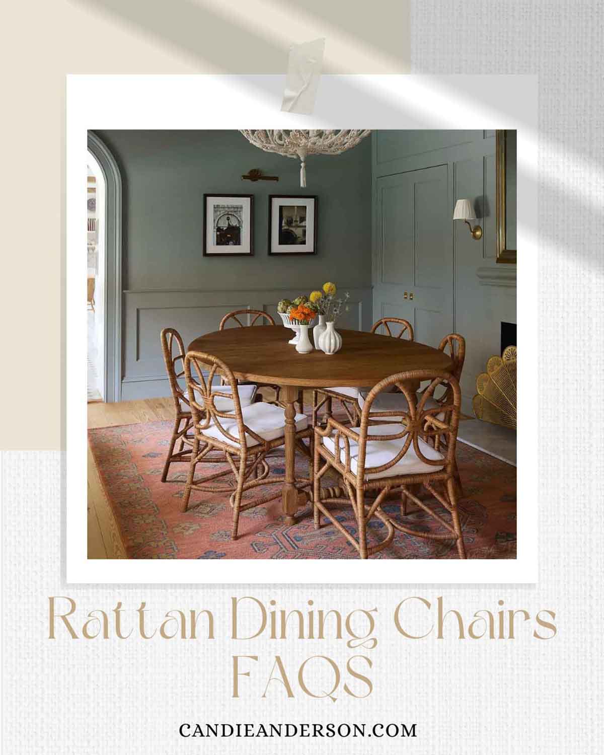 Entertaining expert, journalist and interior design blogger Candie Anderson of candieanderson.com shares the most frequently asked questions about rattan dining chairs.