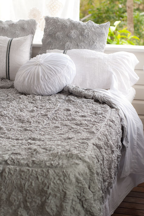 Dove smocked quilt lazybones bedding anthropologie