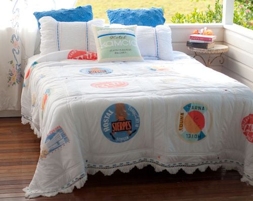 Travels quilt lazybones bedding