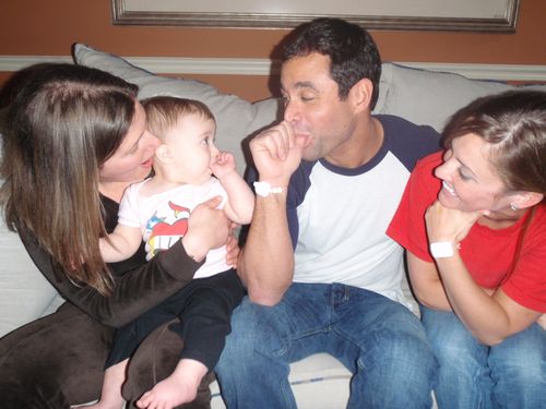 Karri-Leigh Mastrangelo with daughter Emilia with Jason and Molly Mesnick