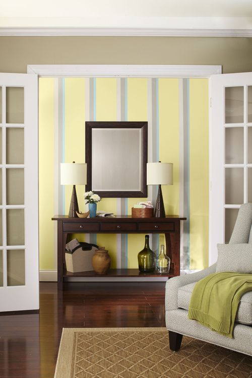 Entryway Stripes In Yellow And Taupe